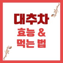 대추차 효능과 감맥대조탕