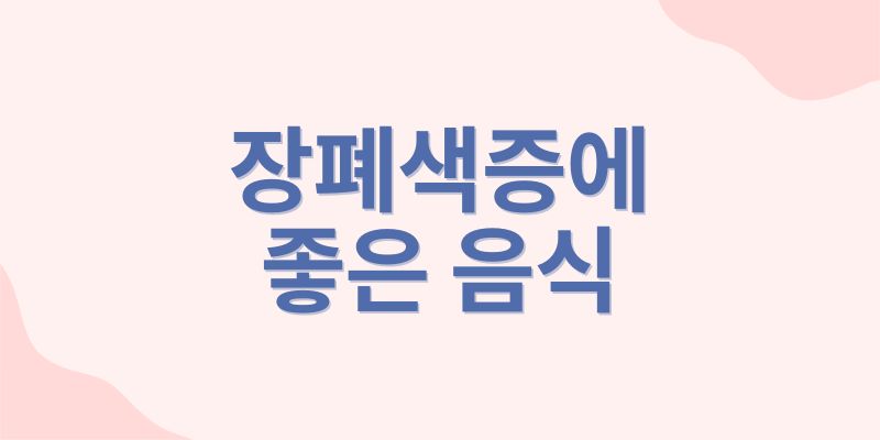 장폐색증에 좋은 음식