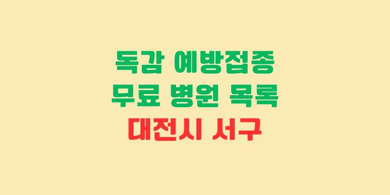 대전 서구 독감 예방접종